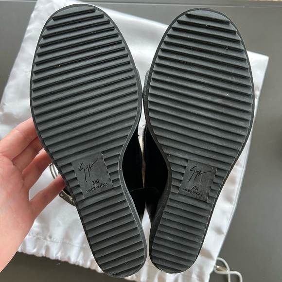 Giuseppe Zanotti Shearling lined Wedge Sneaker 7.5 Like New - Picture 6 of 10